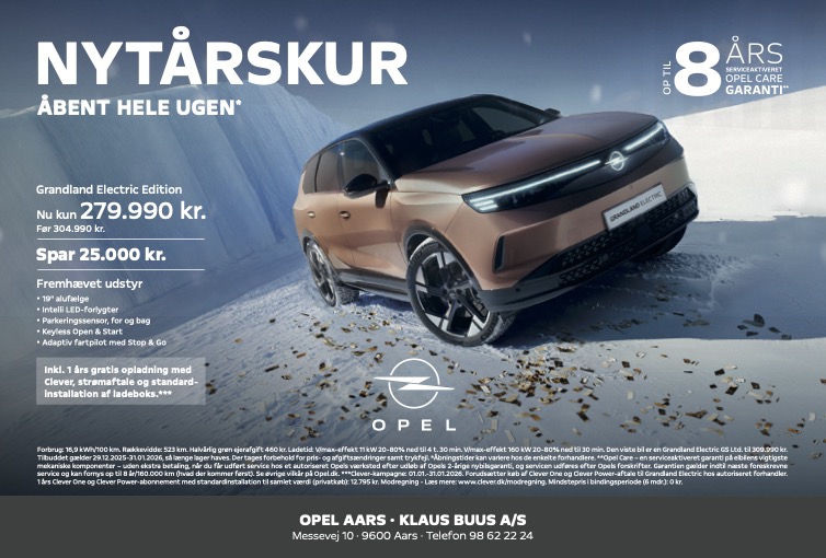 Annonce - 266x180 Grandland Electric (SPAR 25.000) - Nytårskur 2026 - U1 22.12.2025
